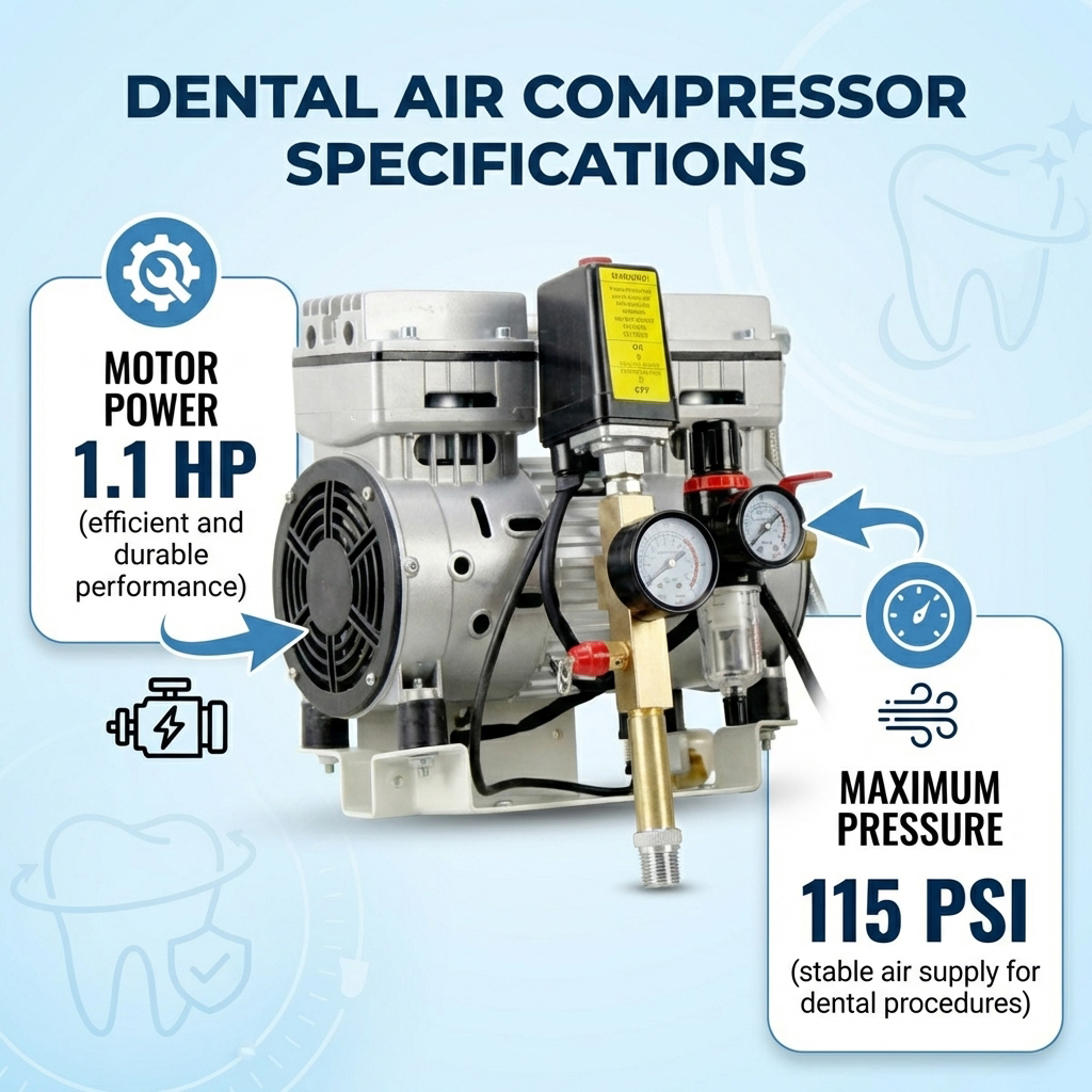 Waldent Oil Free Dental Compressor Head 1.1HP 