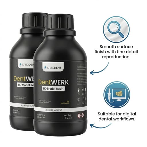 Labodent DentWERK HD Dental 3D Printer Model Resin – Grey 1 Kg