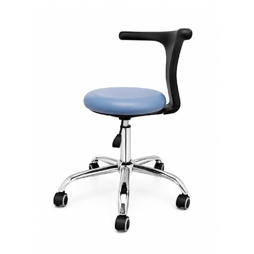 Indian Dental Stool with Armrest and Metal Base