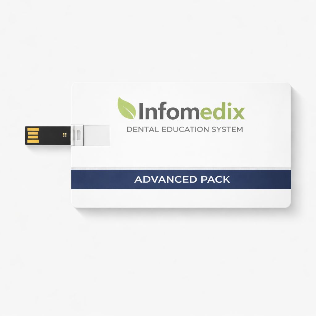 InfoMedix Dental Patient Education Presentation Decks – Advanced Pack | 33 Clinical Topics | USB Drive