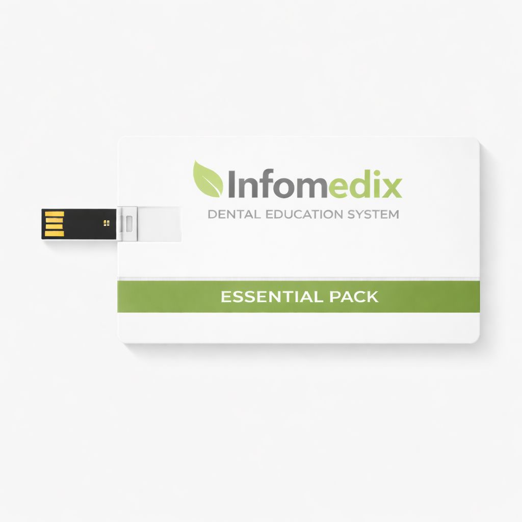 InfoMedix Dental Patient Education Presentation Decks – Essential Pack | 12 Clinical Topics | USB Drive