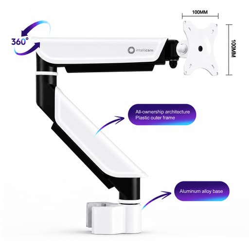 Intellicam Double Arm Mechanical Monitor Mounting Bracket - 360° Rotation (MUS-M2)