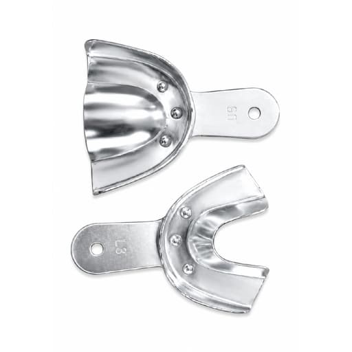 Jinguang Dentulous Non-Perforated Aluminium Impression Trays (Pack of 10)