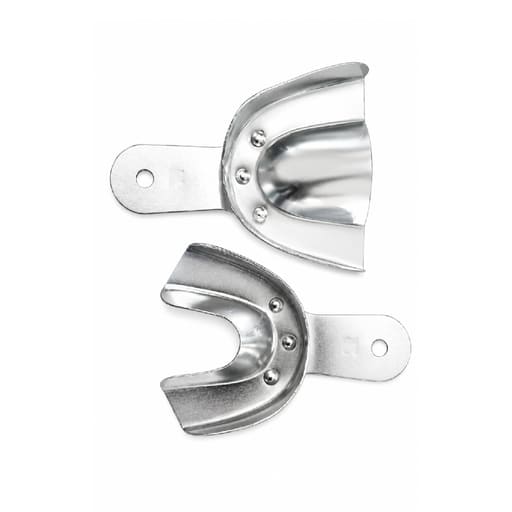 Jinguang Dentulous Non-Perforated Aluminium Impression Trays (Pack of 10)