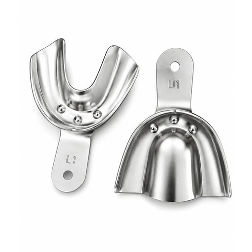 Jinguang Dentulous Non-Perforated Aluminium Impression Trays (Pack of 10)