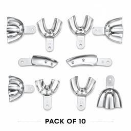 Jinguang Dentulous Non-Perforated Aluminium Impression Trays (Pack of 10)
