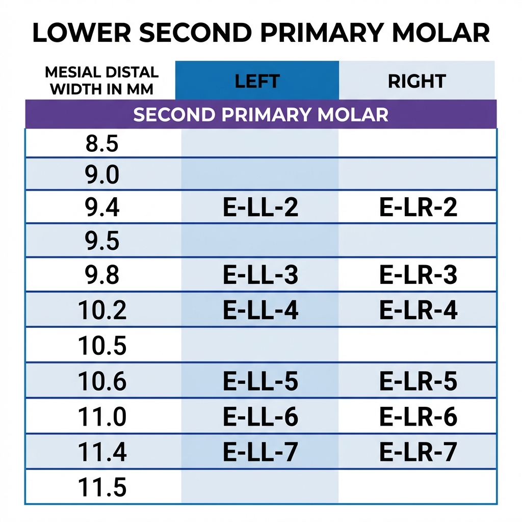 Oro SS Little Crown Primary Molar - E (2nd Molar)