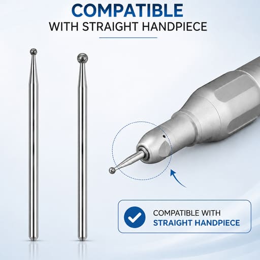 Labodent Ball Round Straight Handpiece HP Diamond Burs (Pack of 5)