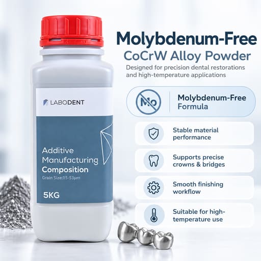 Labodent Cobalt Chrome Tungsten DMLS Powder - Molybdenum Free 15-53µm (5kg)