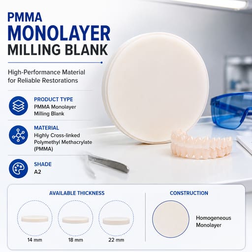Labodent Dental PMMA Monolayer Blanks - A2 Shade