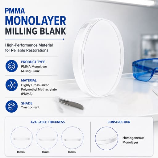 Labodent Dental PMMA Monolayer Blanks - Transparent