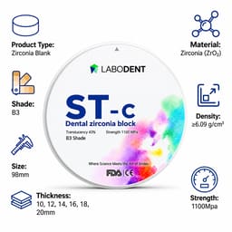 Labodent Zirconia Ceramic Blanks ST-C | B3 Shade | Pre-Shaded CAD/CAM Discs - 3