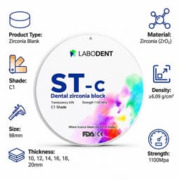 Labodent Zirconia Ceramic Blanks ST-C | C1 Shade | Pre-Shaded CAD/CAM Discs - 3