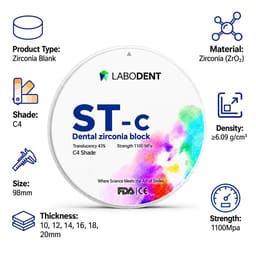 Labodent Zirconia Ceramic Blanks ST-C | C4 Shade | Pre-Shaded CAD/CAM Discs - 3