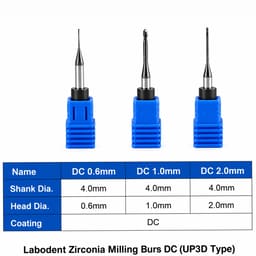 Labodent Zirconia Milling Burs DC (UP3D Type) - 2