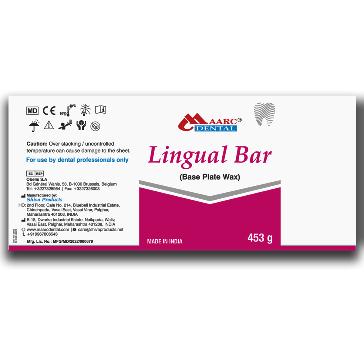 Maarc Lingual Bar Base Plate Wax