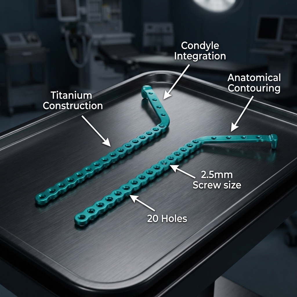 SK Surgicals Titanium Reconstruction Plates With Condyle - 2.5mm