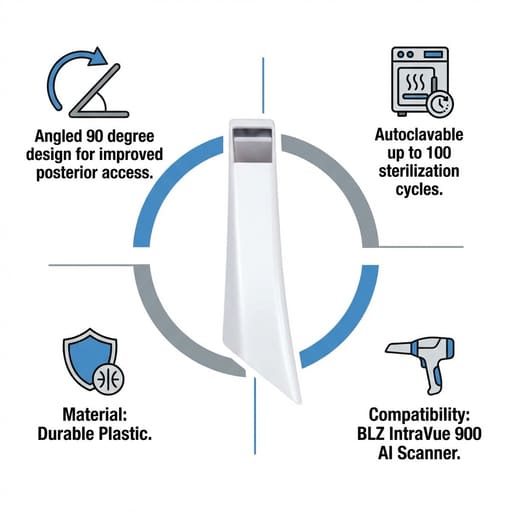 Waldent BLZ IntraVue 900 Ai Intraoral Scanner Tip - 90 degree