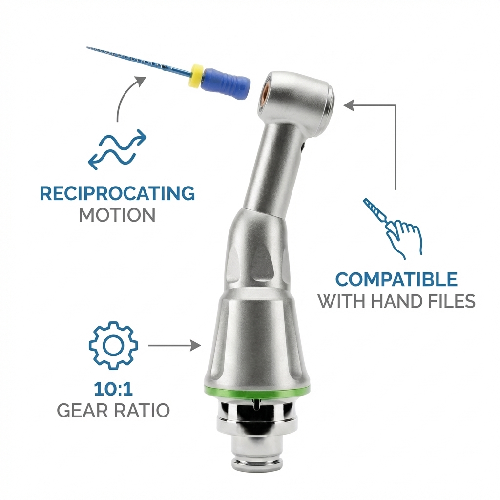 Waldent 10:1 Reduction Reciprocation Handpiece For Endomotor (K-File Compatible)