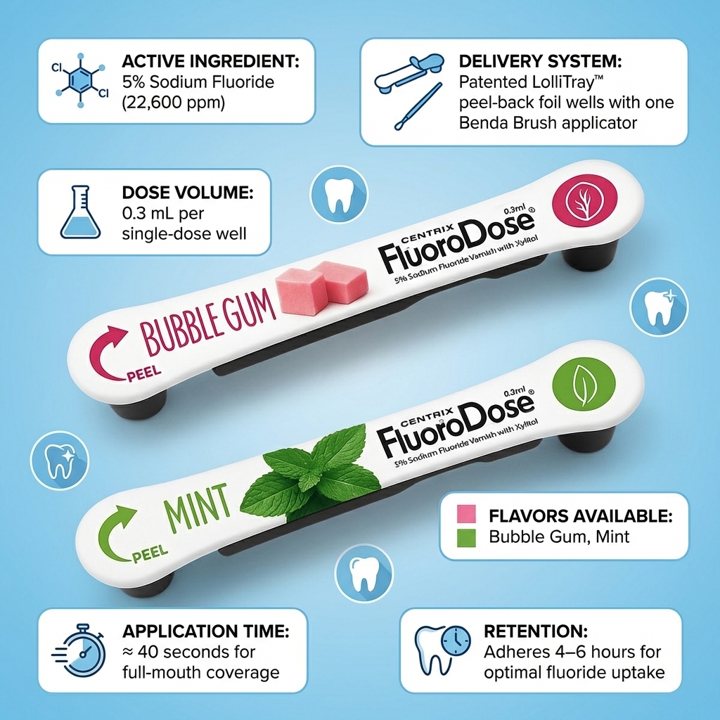 Centrix FluoroDose Sodium Fluoride Varnish Single Dose      