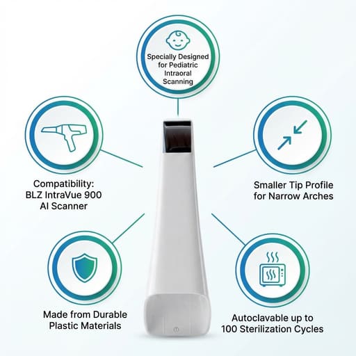 Waldent BLZ IntraVue 900 Ai Intraoral Scanner Tip - Paediatric