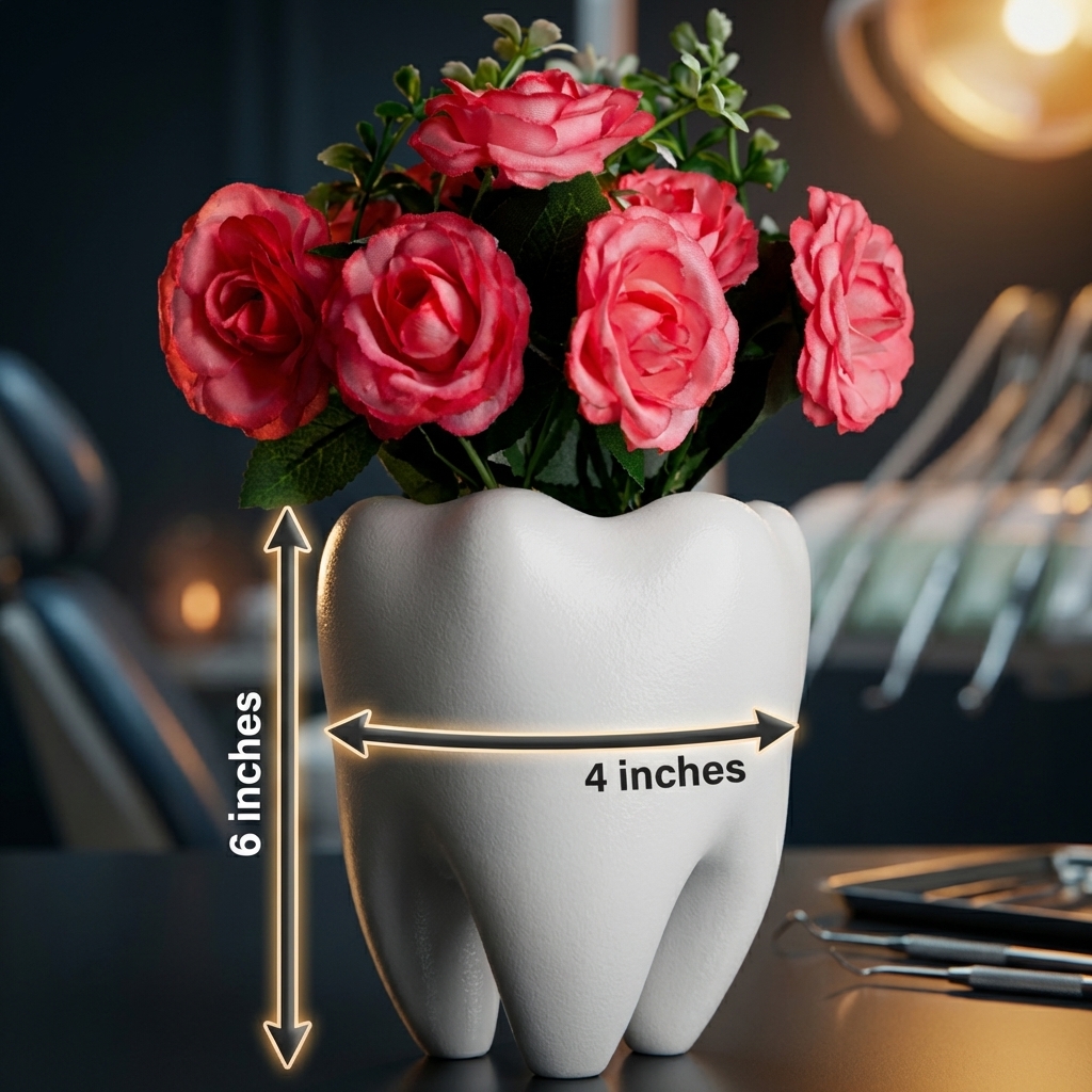 iDENTical Tooth shaped Flower Pot - MD-118 White