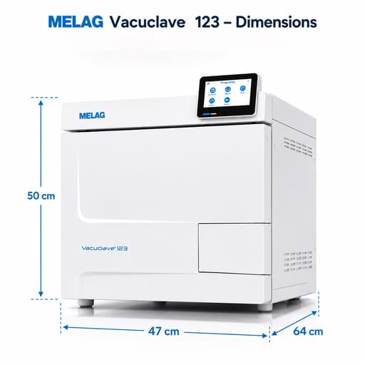 Melag Vacuclave 123 B-Class Front Loading Autoclave - 23Litres