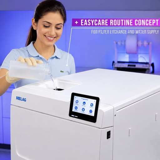 Melag Vacuclave 123 B-Class Front Loading Autoclave - 23Litres