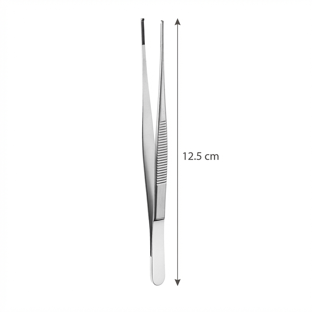 GDC Tissue Forceps Semken - Straight - 1x2 (12.5cm) (Tp33)