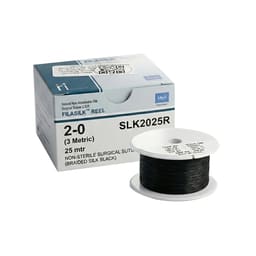 Meril Filasilk Black Braided Silk Suture Reel #2-0 (SLK20 25R) - 25Mtr (Pack of 6)