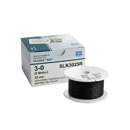 Meril Filasilk Black Braided Silk Suture Reel #3-0 (SLK30 25R) - 25Mtr (Pack of 6)