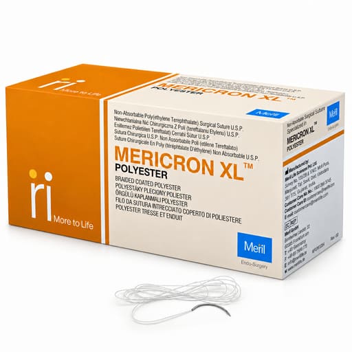 Meril Mericron XL #2-0 Polyester Suture (ME6987) - Pack of 12 (Short Expiry 01-2027)