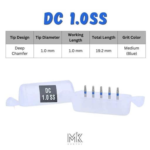 MiK Deep Chamfer FG Diamond Burs (Pack of 5)