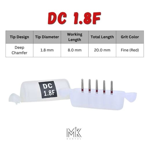 MiK Deep Chamfer FG Diamond Burs (Pack of 5)