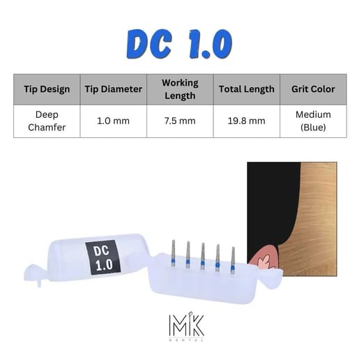 MiK Deep Chamfer FG Diamond Burs (Pack of 5)