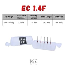 Mik End Cutting Finishing FG Diamond Burs - EC 1.4F (Pack Of 5) - 3
