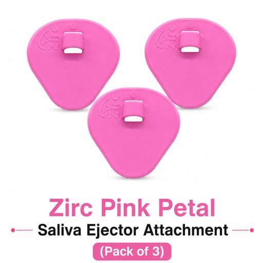 Zirc Pink Petal Saliva Ejector Attachment (Pack of 3)