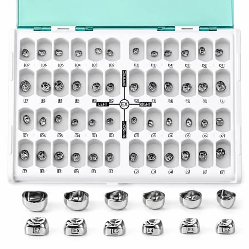 U Ortho Stainless Steel Primary Molar Crown - Assorted Kit (Set of 48)