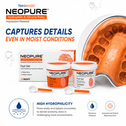 Neoendo NeoPure Hydrophilic A-Silicone Putty Elastomeric Impression Material (Fast Set)