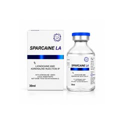 Sparcaine LA Lignocaine 2% with Adrenaline 1:80,000 Local Anaesthetic Injection 30ml (Pack of 24)    - 1