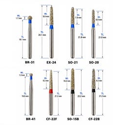 NewDiamond Ceramic Restoration FG Airotor Bur Kit - Pack of 10 Burs (FG-107) - 2