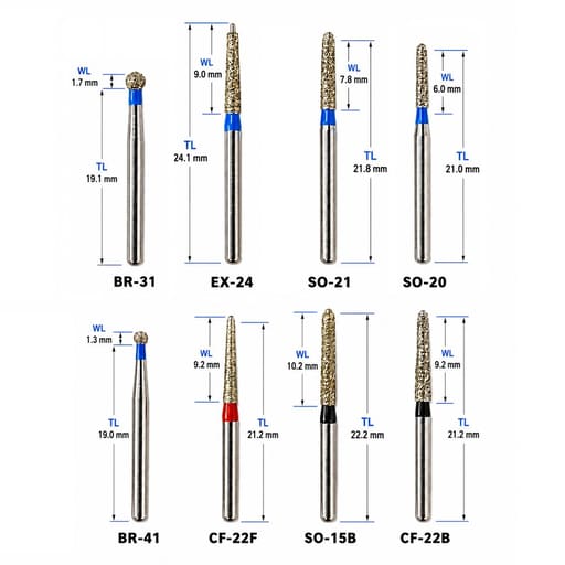 NewDiamond Ceramic Restoration FG Airotor Bur Kit - Pack of 10 Burs (FG-107)