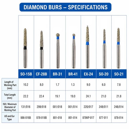 NewDiamond Ceramic Restoration FG Airotor Bur Kit - Pack of 10 Burs (FG-107)