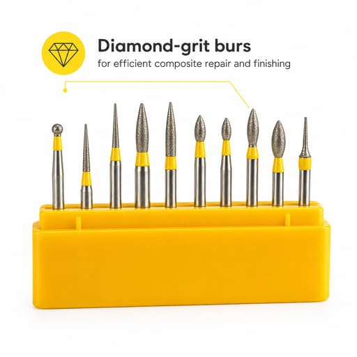 NewDiamond Composite Repair FG Airotor Bur Kit - Pack of 10 Burs (FG-117)