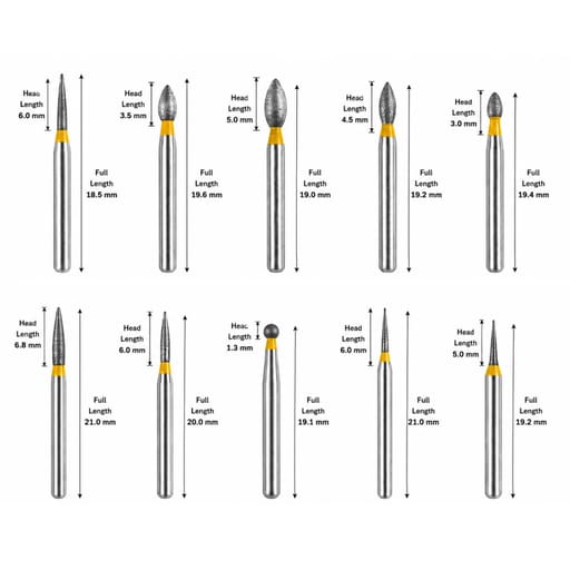 NewDiamond Composite Repair FG Airotor Bur Kit - Pack of 10 Burs (FG-117)