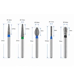 NewDiamond Crown Preparation Molar Teeth FG Airotor Bur Kit - Pack of 10 Burs (FG-102) - 6