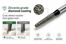 NewDiamond Zirconia Cutting FG Airotor Bur Kit - Pack of 10 - 6