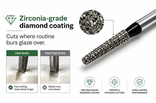 NewDiamond Zirconia Cutting FG Airotor Bur Kit - Pack of 10