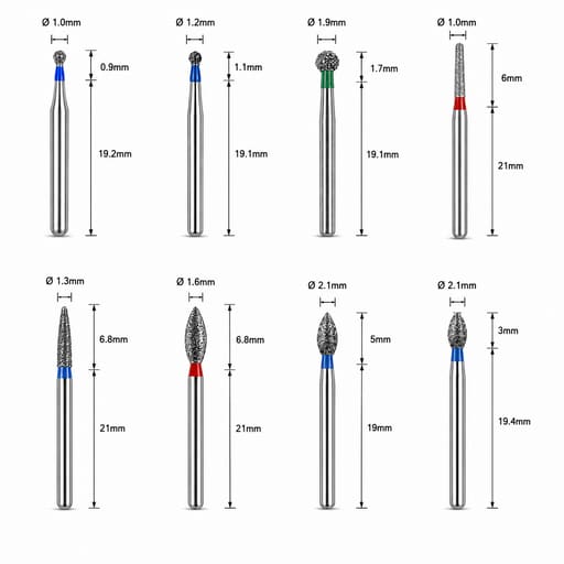 NewDiamond Zirconia Preparation & Finishing Diamond Bur Kit - Pack of 8 Burs
