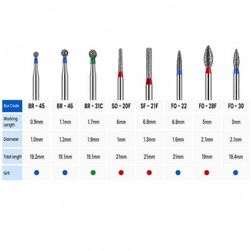 NewDiamond Zirconia Preparation & Finishing Diamond Bur Kit - Pack of 8 Burs